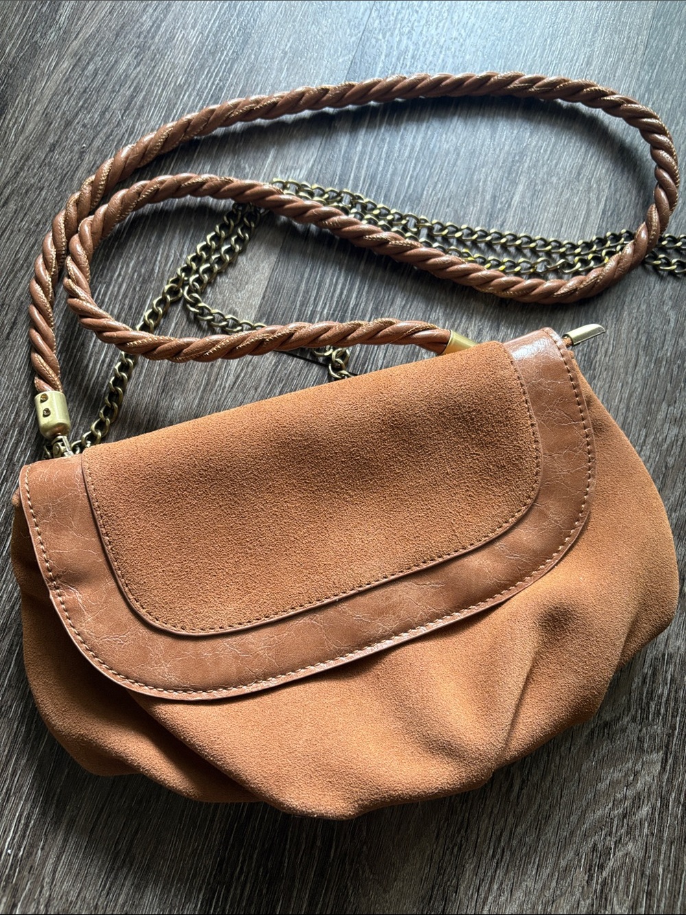 Anthropologie Suede Crossbody Bag in Brown